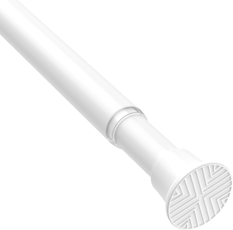 MEXAU 1Pack White Tension Curtain Rods 31 to 62 Inch Small Curtain Rods No Drilling Short Tension Rod Adjustable Spring Curtain Rod for Windows Door Closet Pressure Rod - Image 1